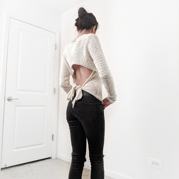 ❌SOLD❌Free People Open Tie Back Sweater - Picture 7 of 8